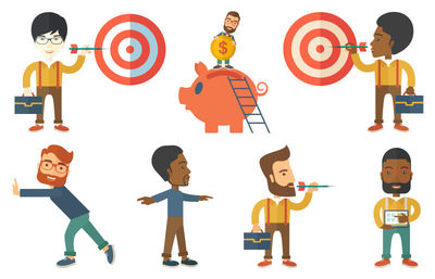 有效的企業管理培訓計劃和領導力發展咨詢服務平面圖標集抽象矢量插圖